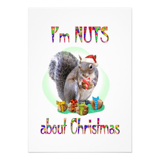 Christmas Squirrel Custom Invitation
