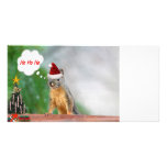Christmas Squirrel Saying Ho Ho Ho Personalized Photo Card