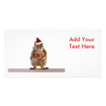 Christmas Squirrel with Candy Cane Personalized Photo Card