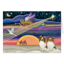 Christmas Star - Papillon (two fawn) Card