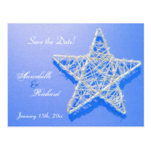 Christmas star save the date postcard