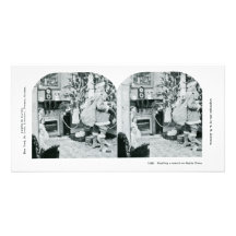 Christmas Stereoview - Vintage Photo Card Template