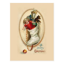 Christmas Stocking Gifts Post Card