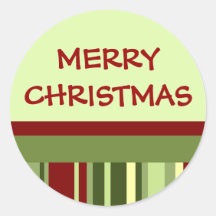 Christmas Stripes Merry Christmas Stickers