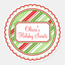 Christmas Sweet Stripes Holiday Stickers