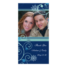 Christmas Thank You Wedding Photo Cards