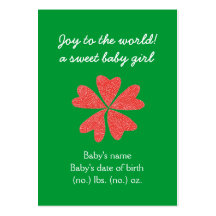 Christmas themed pocket birth announcement business card templates