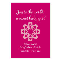 Christmas themed pocket birth announcement business card