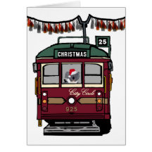 Christmas Tram Greeting Cards