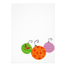 Christmas tree balls custom invitation