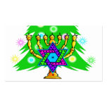 Christmas Tree Hanukkah Menorah Business Card Templates