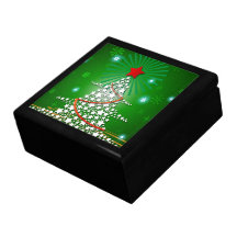 Christmas tree illustration jewelry boxes
