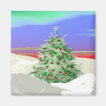 Christmas Tree of Hearts Fridge Magnet
