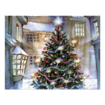 Christmas tree on street custom announcements
