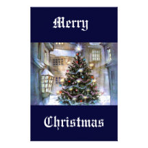 Christmas tree on street stationery