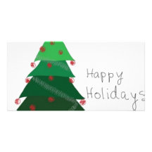 christmas tree personalized photo card