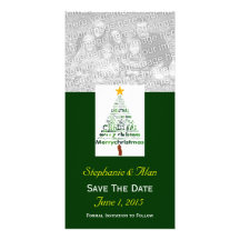 Christmas Tree Save The Date PhotoCards Personalised Photo Card