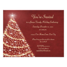 Christmas Tree Shimmer Custom Invite