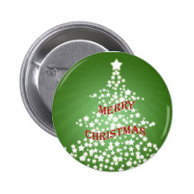 Christmas Tree with Glowing Stars Button