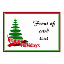 Christmas Tree with Red Ribbon Business Card