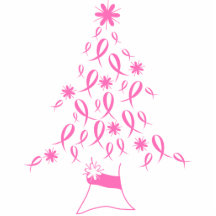 Christmas Tree with Ribbons Breast Cancer Photo Sculptures