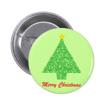Christmas Tree Words Pinback Buttons