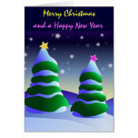 christmas trees greeting card