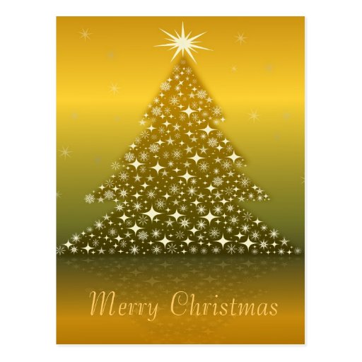 christmas trees post card