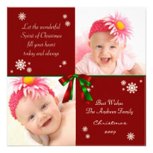 Christmas Two Photo Greeting Card Personalized Invites