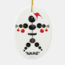 Christmas Weight Lifting Cartoon Ornament