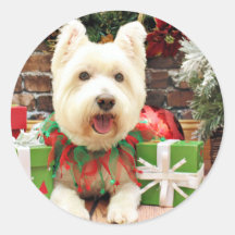 Christmas - Westie - Lucky Sticker