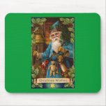 Christmas Wishes Vintage Holiday Art Mouse Mat