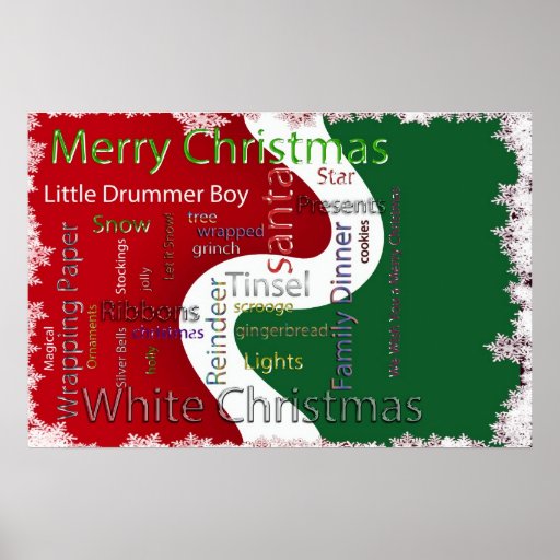 Christmas words Related Text Poster | Zazzle