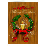 Christmas Wreath and Candle Greeting Cards