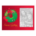 Christmas Wreath Family Photo Postcard
