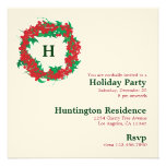 Christmas Wreath Holiday Party Invitation Card