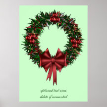 Christmas Wreath Holiday Poster