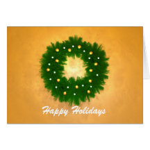 Christmas Wreath on Gold Cards