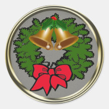 Christmas wreath with bells stickers