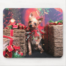 Christmas - Yorkie - Lucy Mouse Pads