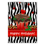 Christmas Zebra Cupcake Leopard Heart Cards