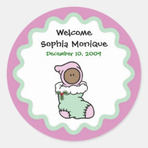 Christmastime Birth Announcement Sticker