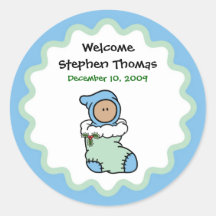 Christmastime Birth Announcement Sticker