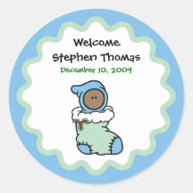 Christmastime Birth Announcement Sticker