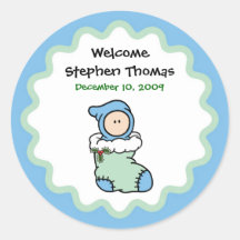 Christmastime Birth Announcement Sticker