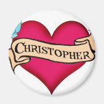 Christopher - Custom Heart Tattoo T-shirts & Gifts Magnets