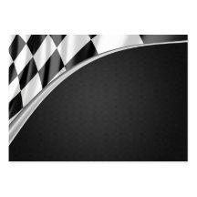 Chrome Curve Flag Business Cards