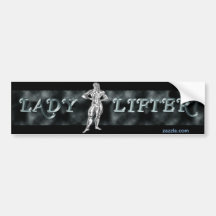 Chrome Lady Lifter Bumper Sticker