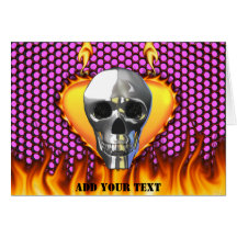 Chrome Skull and candy apple red honeycomb Cards