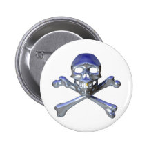 Chrome skull and crossbones pins